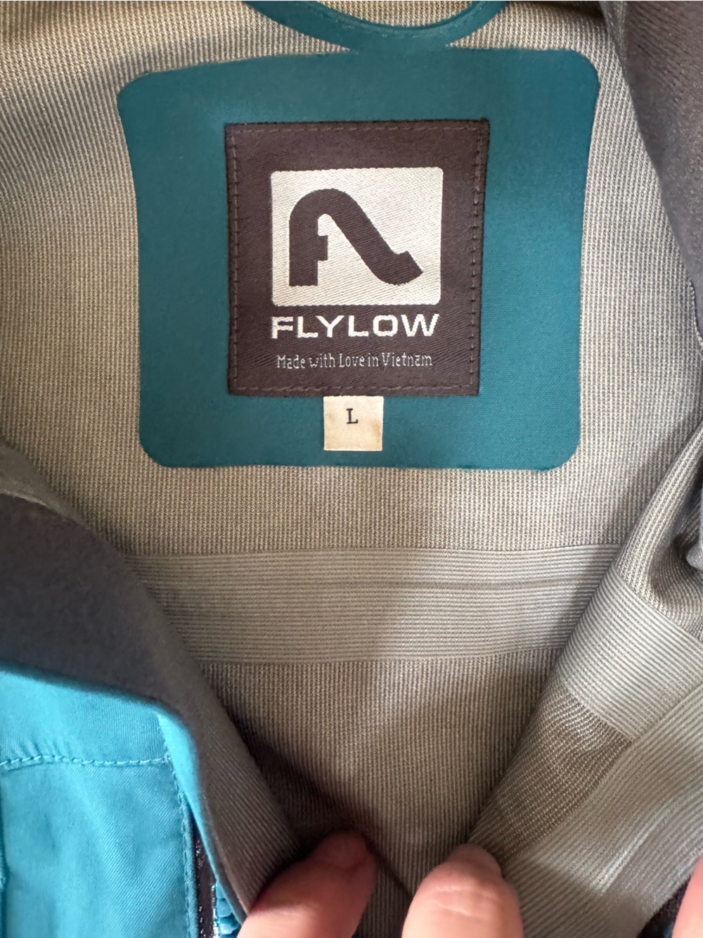 Flylow Teal/ Aqua Hooded Outdoor Shell Jacket - Picture 4 of 9
